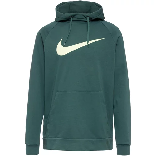 Nike Sportska sweater majica 'Swoosh' tamno zelena / bijela