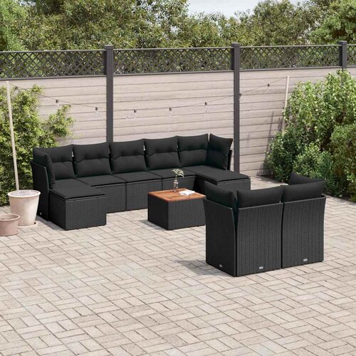  10-dijelni set vrtnih sofa s jastucima od poliratana Slike