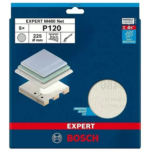 Bosch Brusna mreža Expert M480 (premer: 225 mm, granulacija: 120, 5 kos)