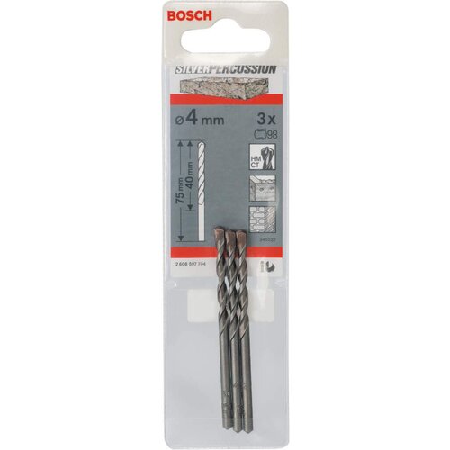 Bosch burgija za beton CYL-3 4 x 40 x 75 mm, d 3,3 mm pakovanje od 3 komada - 2608597704 Slike