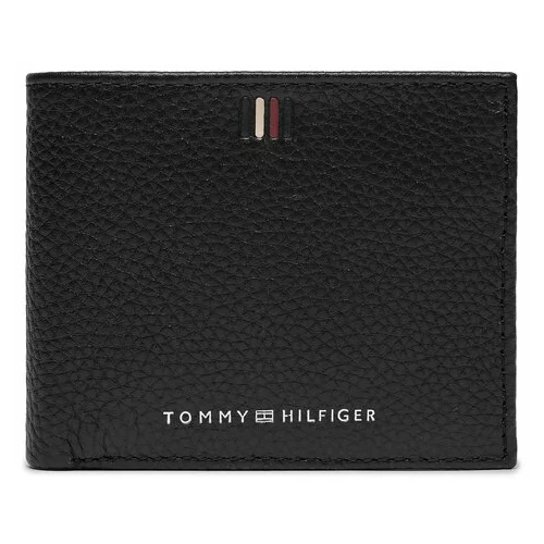 Tommy Hilfiger Velika moška denarnica Th Central Mini Cc Wallet AM0AM11854 Črna