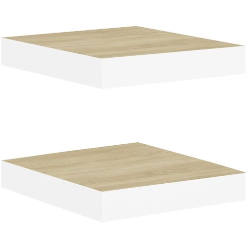 Maison Chic 2 kosi Stenske Police - Viseče police barva hrasta in bela 23x23,5x3,8 cm MDF, (21794054) Slike