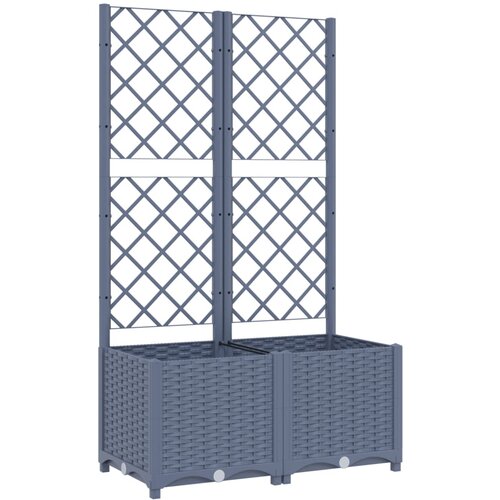 Maison Chic Cvetlično korito - Cvetlični Lonec z oporno mrežo temno sivo 80x40x136 cm PP, (21789109) Cene