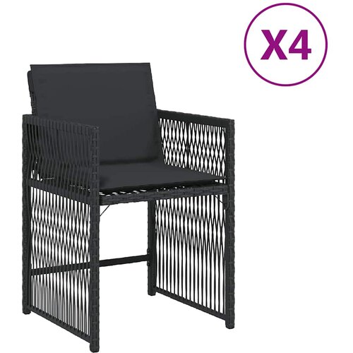 Maison Chic Vrtni stoli - Stol za vrt z blazinami 4 kosi črn poli ratan JS2226, (21876785) Slike