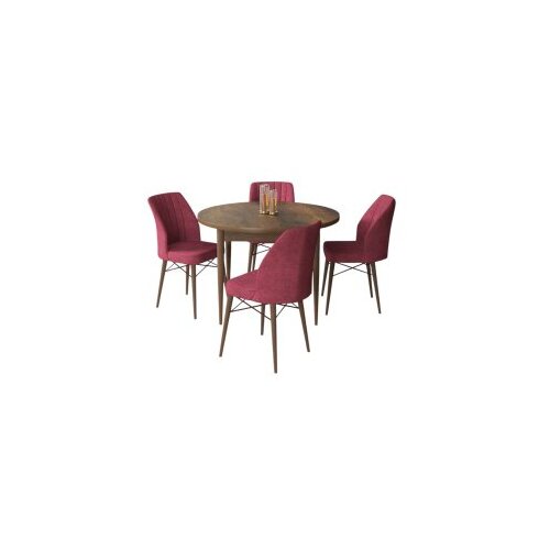 Hanah home Set Trpezarijski sto i 4 stolice, bordo-smeđa Cene