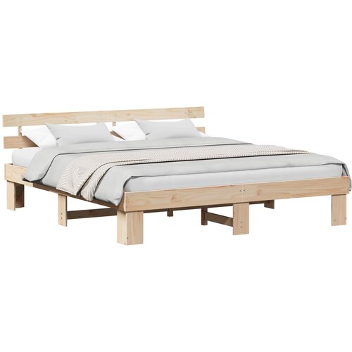  Krevetna konstrukcija Prirodna 200 x 200 cm Čvrsto borovo drvo Slike