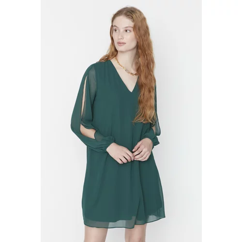 Trendyol Emerald Green Chiffon Dress