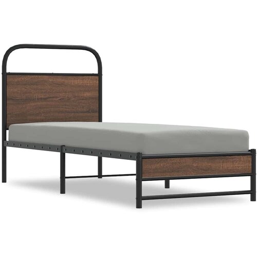 Maison Chic Posteljni okvir - Enojna postelja - Postelja za odrasle brez vzmetnice 80x200 cm rjav hrast inž. les-J6598, (21772170) Cene