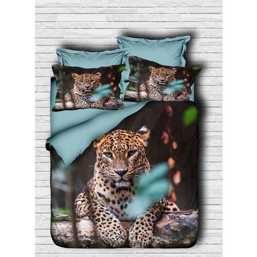 134 turquoisebrown double duvet cover set Slike