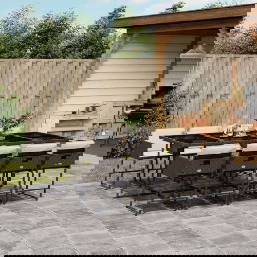  9-dijelni vrtni blagovaonski set s jastucima poliratan smeđi Cijene