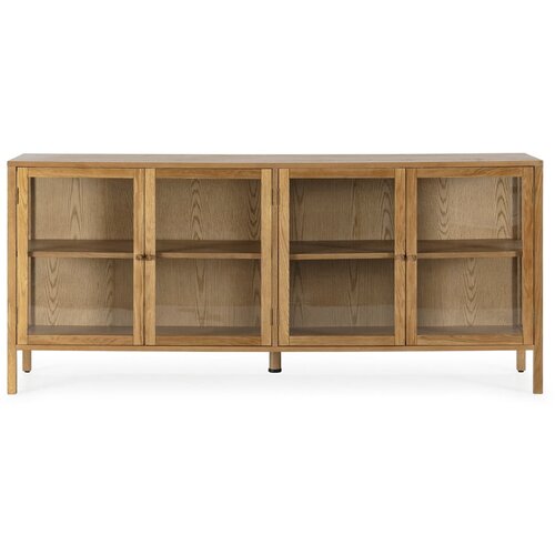 MOME Vitrina v hrastovem dekorju v naravni barvi 180x80x40 cm Ceci &ndash; Cene
