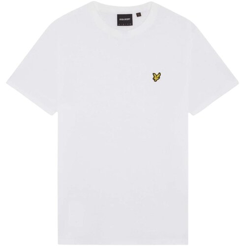 Lyle & Scott Majice s kratkimi rokavi Popcorn Jacquard T-shirt TS2406V Bela Cene