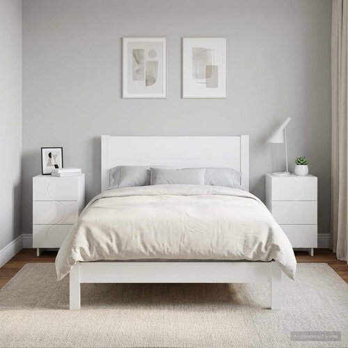  Noćni ormar 2 pcs Bijela visokog sjaja 33,5 x 34,5 x 60 cm Slike