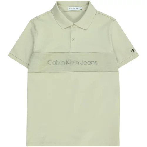 Calvin Klein Jeans Majica pastelno zelena / tamno zelena