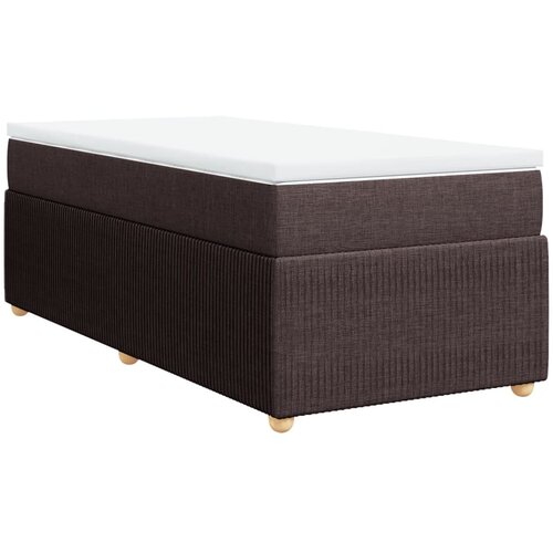 VidaXL Krevet s oprugama i madracem tamnosmeđi 80x200 cm od tkanine Slike