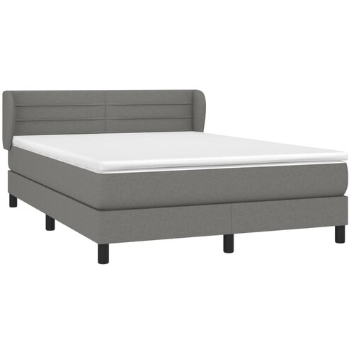  Krevet s oprugama i madracem tamnosivi 140x190 cm od tkanine Slike
