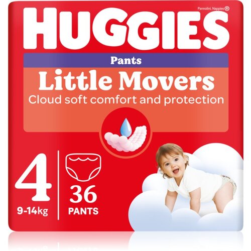 Huggies little movers pelene za bebe, gaćice, 9 - 14 kg, 36 kom Slike