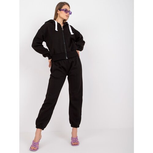 Fashion Hunters Basic black sweatshirt set with a zipped sweatshirt Slike