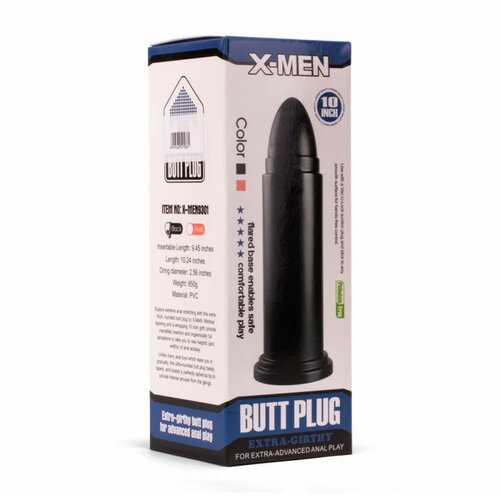 X-Men 10&quot; Huge Butt Plug Black 2 XMEN000084 Cene