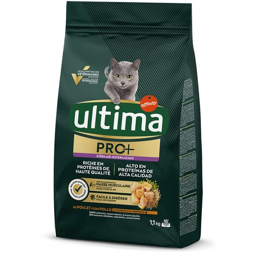  Ultima Cat PRO+ Sterilized losos - Varčno pakiranje: 2 x 1,1 kg Cijene