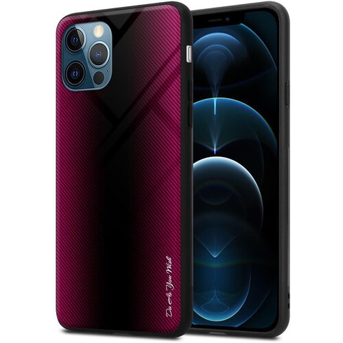 Cadorabo Ohi&amp;scaron;je, združljiv z Apple - Stripe Optics v Crimson Pink - Za&amp;scaron;čitni pokrov iz silikona TPU in hrbta iz kaljenega stekla, (20571417) Slike