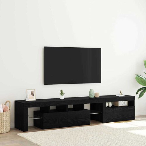 TV ormar 2 pcs Crni hrast 200 x 36,5 x 40 cm Konstruirano drvo Cijene
