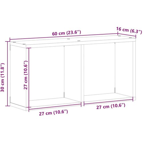 vidaXL Zidni ormarić 60x16x30 cm boja hrasta sonome konstruirano drvo Cijene