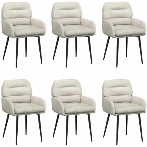 vidaXL Jedilni stoli 6 pcs Žamet Krem 59 x 59,5 x 90 cm, (5000296922) Cene