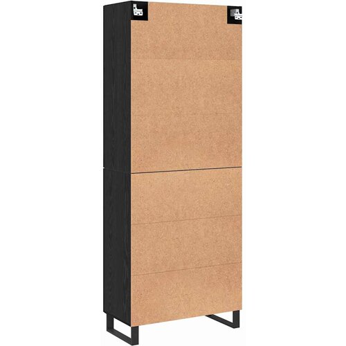  Highboard 2 pcs Crni hrast Konstruirano drvo Slike