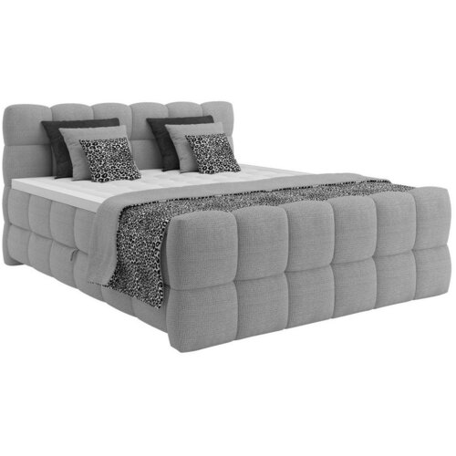Premium Living Postelja Boxspring Brisbane, Svetlo Siva, 120x220 Slike