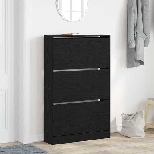 Ormar za cipele Crni hrast 80 x 21 x 125,5 cm Konstruirano drvo Cijene