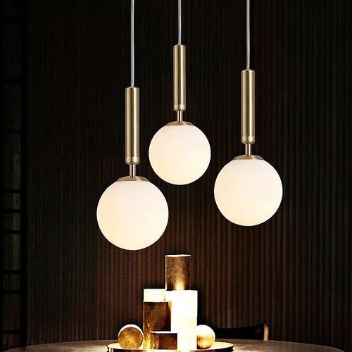 Toolight Luster od staklene kugle s spiralnim visećim svjetlom G108-1W zlato E27 Slike