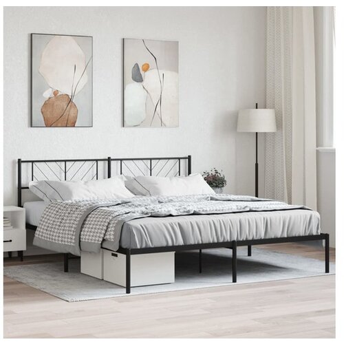 vidaXL metalni okvir za krevet s uzglavljem crni 200x200 cm Cene