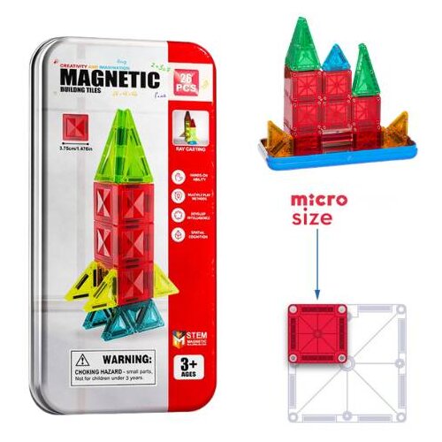 Mini magnetske pločice / građevinski set &amp;ndash; MicroTiles, 28 dijelova Slike