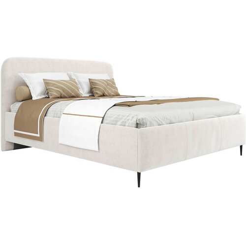 MID.YOU OBLAZINJENA POSTELJA 160 cm x 200 cm , les, tekstil, leseni material bela Slike