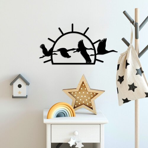 Wallity Zidna dekoracija Migrant Birds-M, 50x26cm, Crna Slike