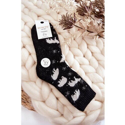 Kesi Women's Wool Socks In Polar Bear Black Slike