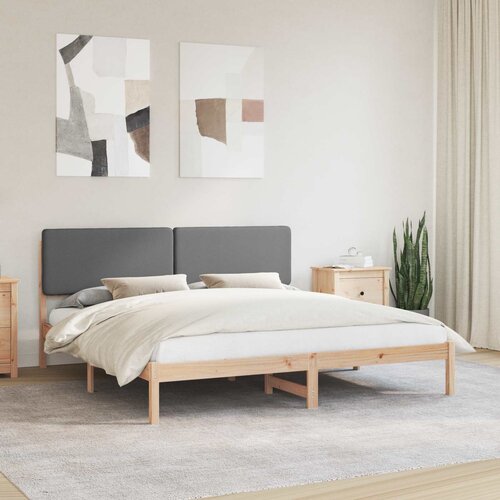  Krevetni okvir s tapiciranim uzglavljem Tamno siva 180 x 200 cm Cijene