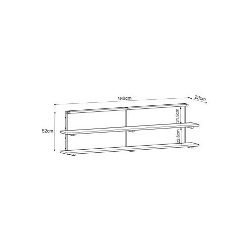 Hanah home Club sto Mela, 180x52x22 cm, Crni Slike