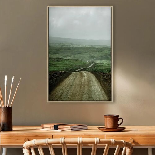  Slika - Road Across the Plains (1 Part) Vertical 40x60 U prirodnom drvenom okviru Slike