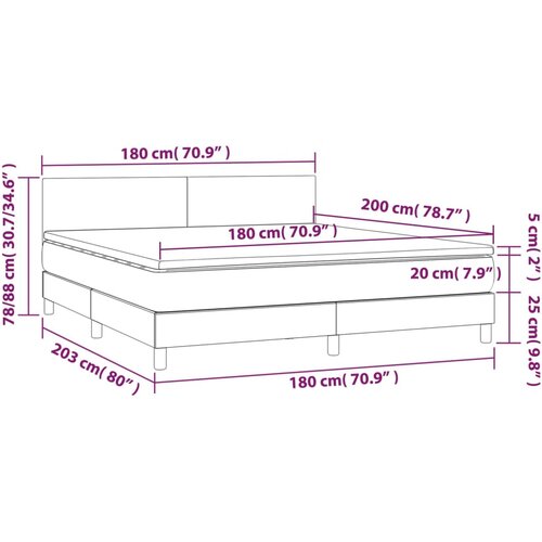  box spring s madracem cappuccino 180x200 cm umjetna koža Slike
