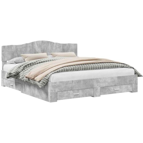 Okvir za krevet s uzglavljem Betonski sivi 200 x 200 cm Slike