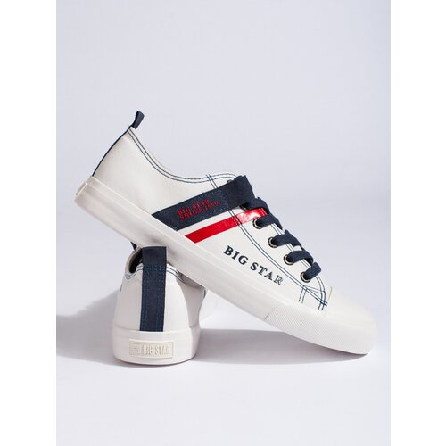 Big Star Men&amp;#039;s white leatherette sneakers LL174005 Slike