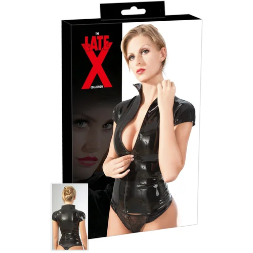 Latex - ženski top s patentnim zatvaračem, kratkih rukava (crni) Latex - ženski top s patentnim zatvaračem, kratkih rukava (crni)