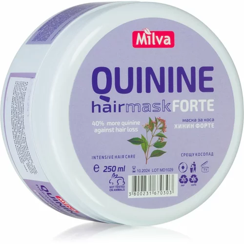 Milva Quinine Forte krepilna maska za oslabljene lase, ki so nagnjeni k izpadanju 250 ml