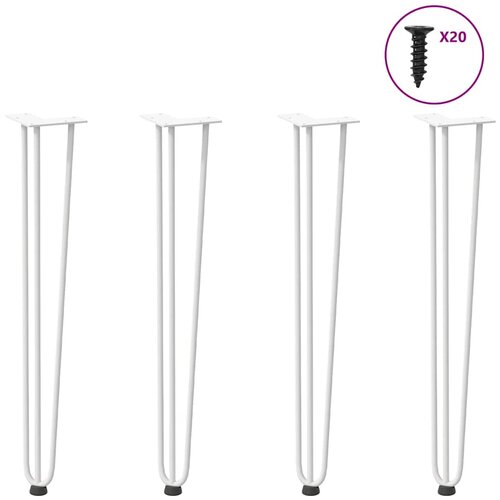 vidaXL Noge za mizo za lase 4 kosi bela 72 cm trdno jeklo Cene