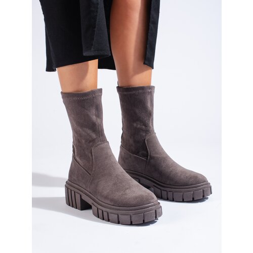 SHELOVET Women's grey suede ankle boots Slike