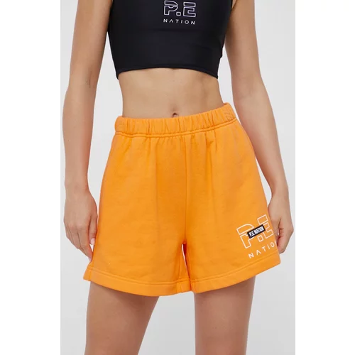 P.E Nation Pamučne kratke hlače za žene, boja: narančasta