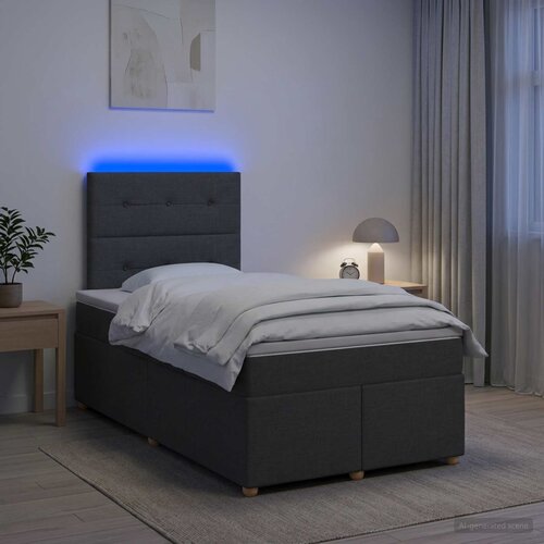  Boxspring krevet s madracem Tamnosiva 120 x 190 cm Tkanina Cijene