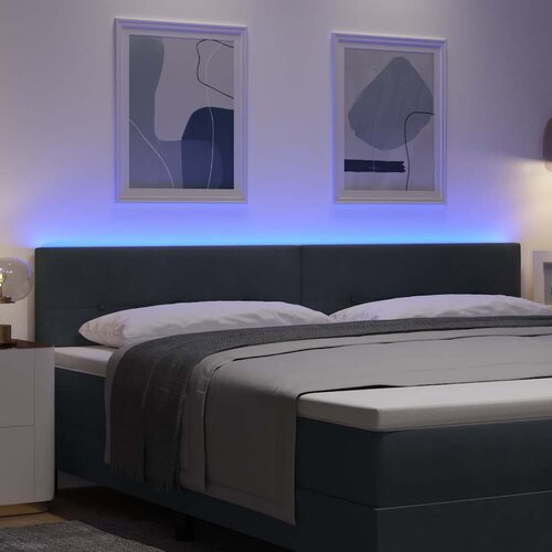  LED glava kreveta s LED trakama Sivi 200 cm Bar&amp;scaron;un Slike